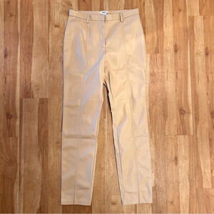 JASON WU Jason Wu Beige Vegan Leather Split Leg Trousers Pants Size Large NWOT